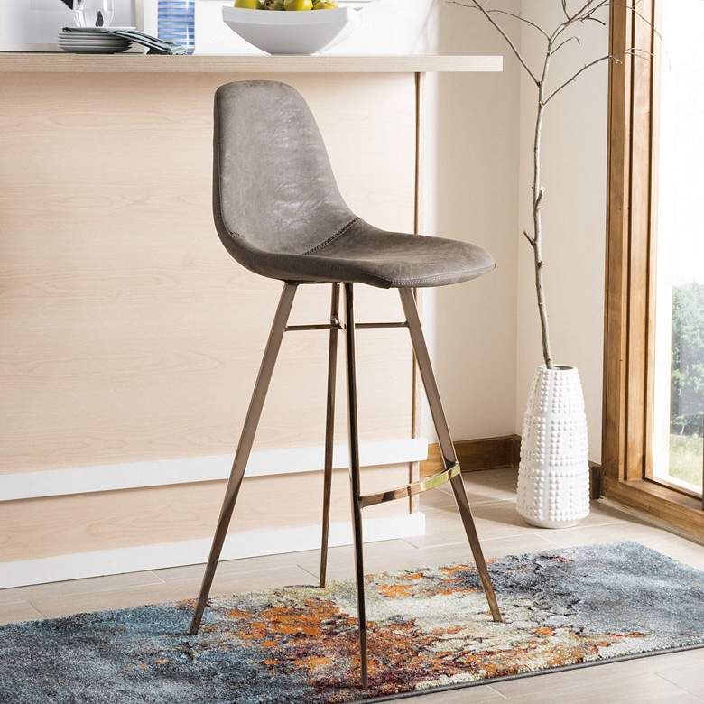 Image 1 Mathison 29 inch Taupe and Copper Barstool