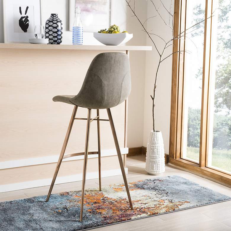 Image 4 Mathison 29" Taupe and Copper Barstool more views
