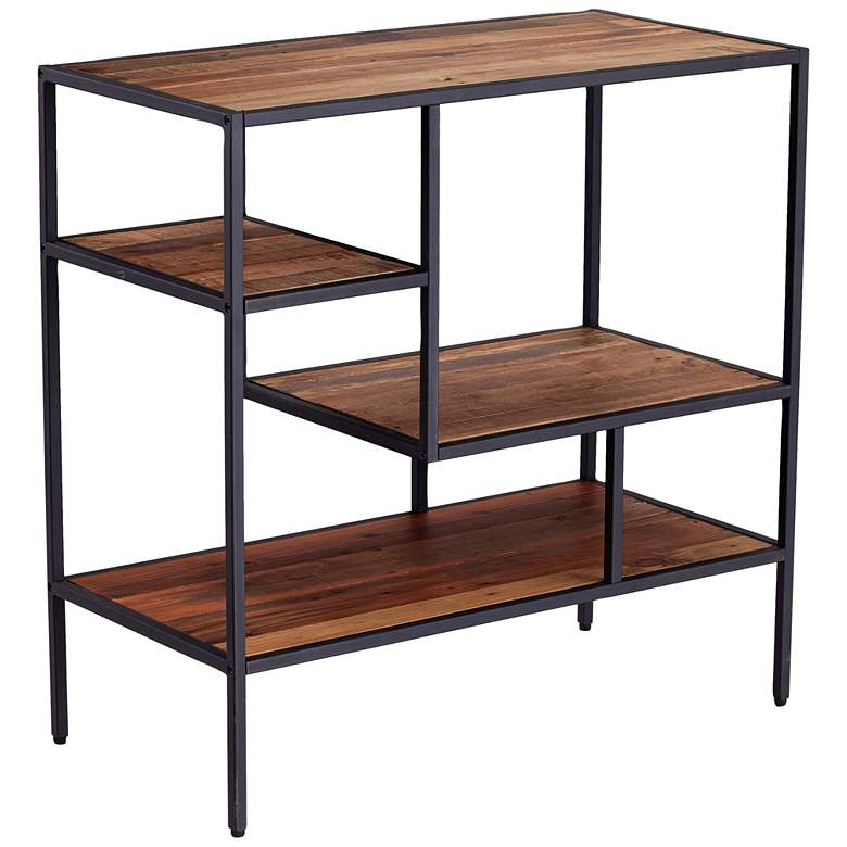 Mathry 31 1/2 inch Wide Natural and Gray 3-Shelf Bookshelf