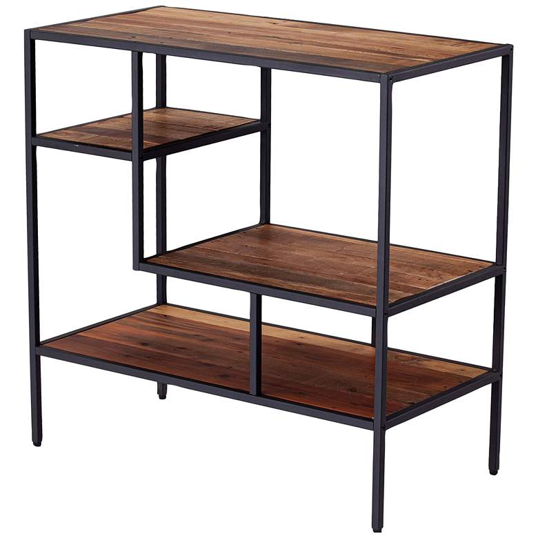 Image 4 Mathry 31 1/2" Wide Natural Reclaimed Wood 3-Shelf Bookshelf more views
