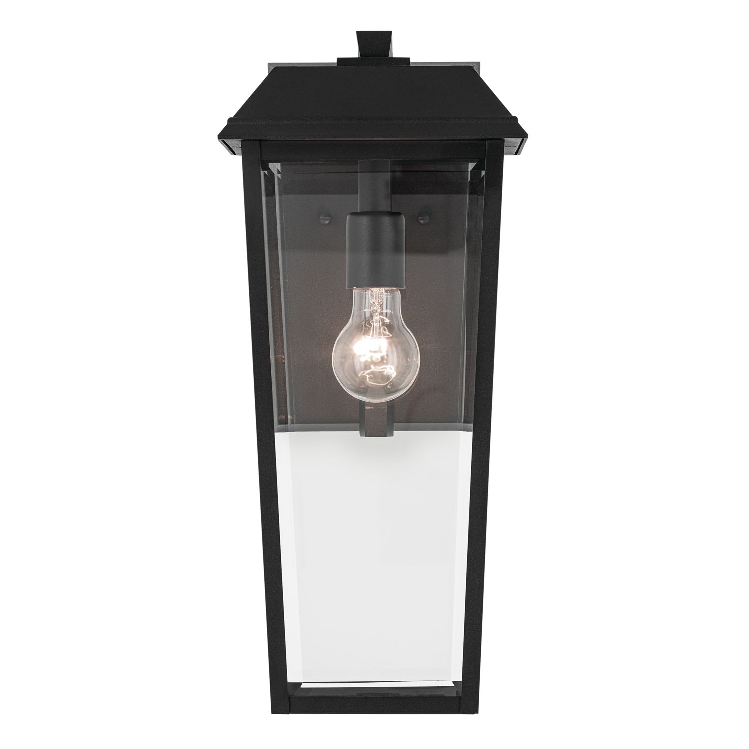 Image 3 Mathus 1 Light Outdoor Wall Light with Clear Glass in Textured Black more views