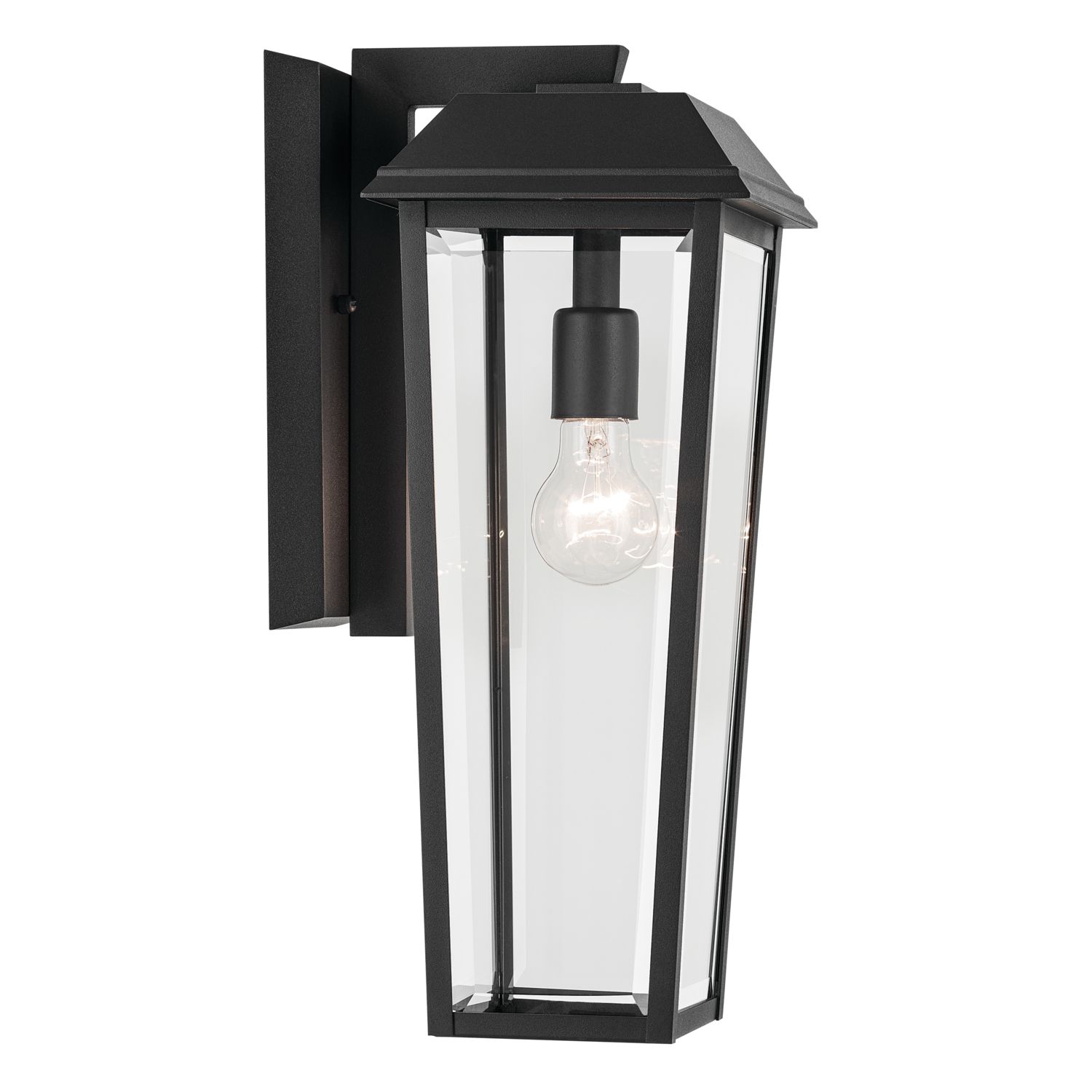 Image 4 Mathus 1 Light Outdoor Wall Light with Clear Glass in Textured Black more views