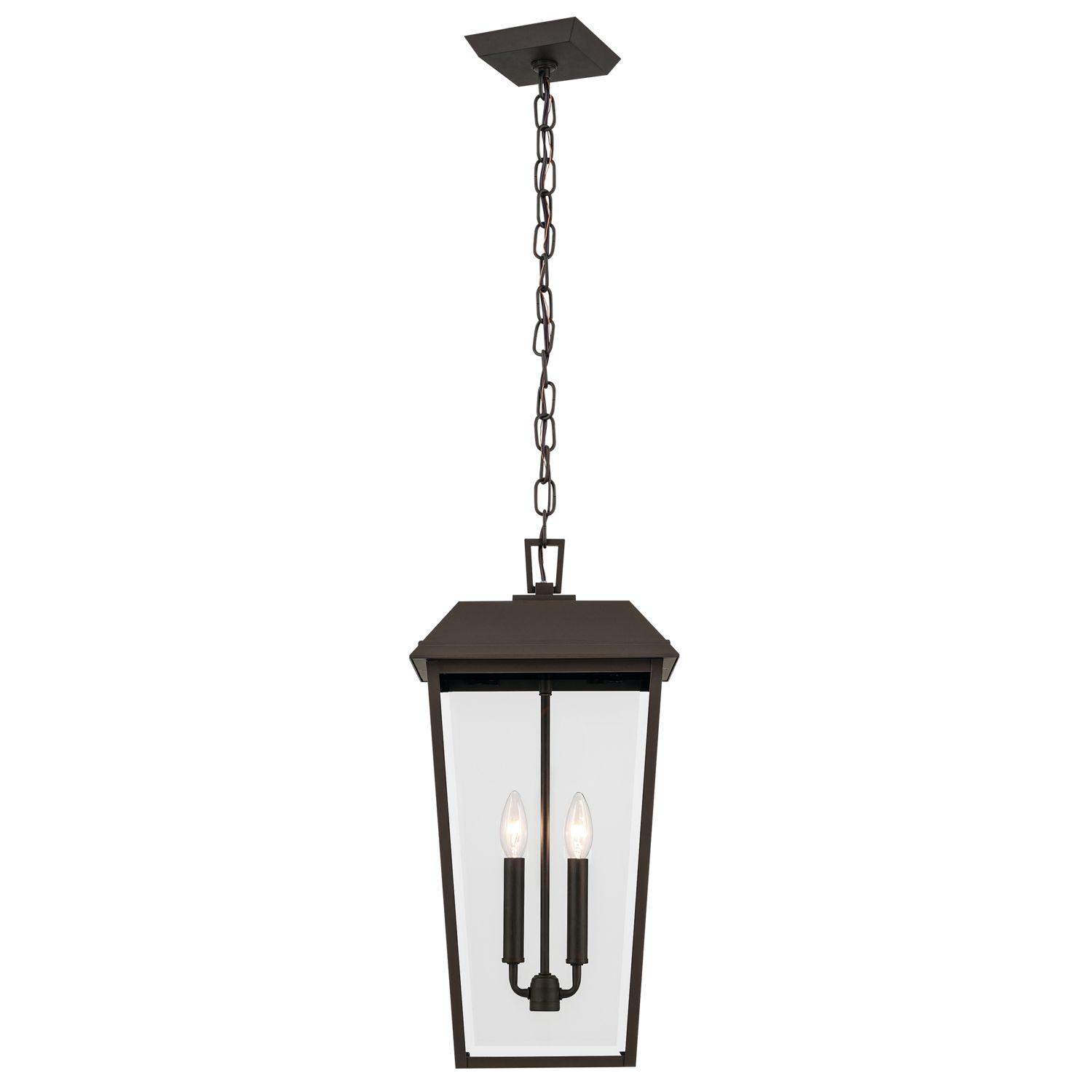 Image 3 Mathus 2 Light Outdoor Pendant with Clear Glass in Olde Bronze more views