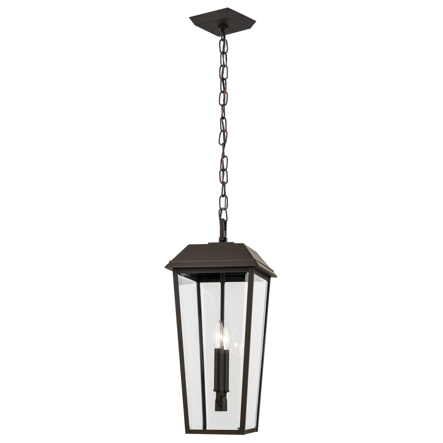 Image 4 Mathus 2 Light Outdoor Pendant with Clear Glass in Olde Bronze more views