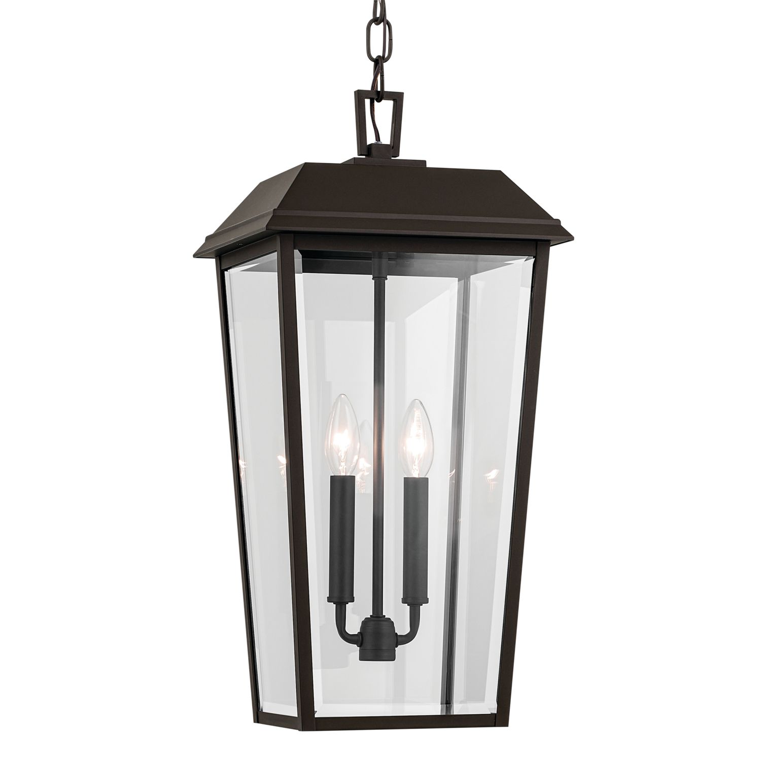 Image 5 Mathus 2 Light Outdoor Pendant with Clear Glass in Olde Bronze more views