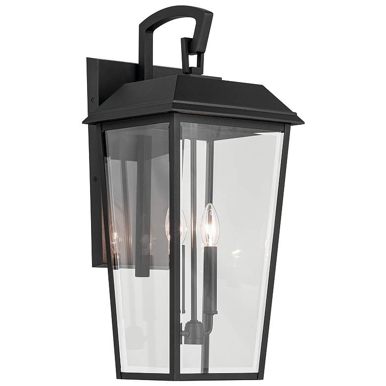 Image 1 Mathus 24 1/4"H Textured Black 2-Light Outdoor Wall Light
