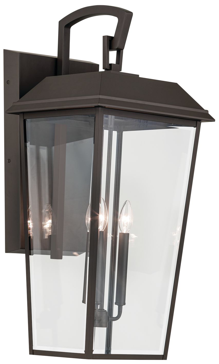 Image 2 Mathus 3 Light Outdoor Wall Light with Clear Glass in Olde Bronze