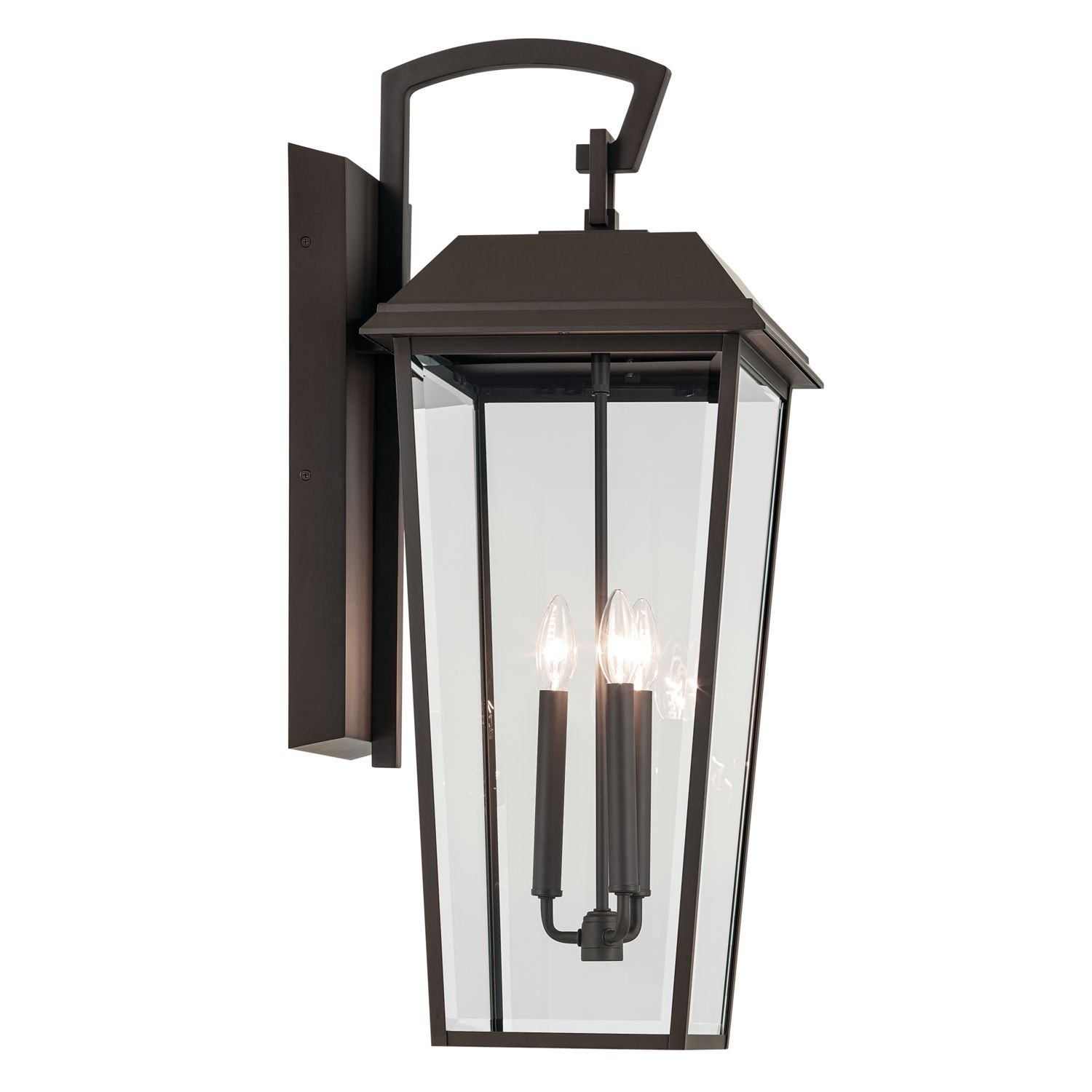 Image 5 Mathus 3 Light Outdoor Wall Light with Clear Glass in Olde Bronze more views