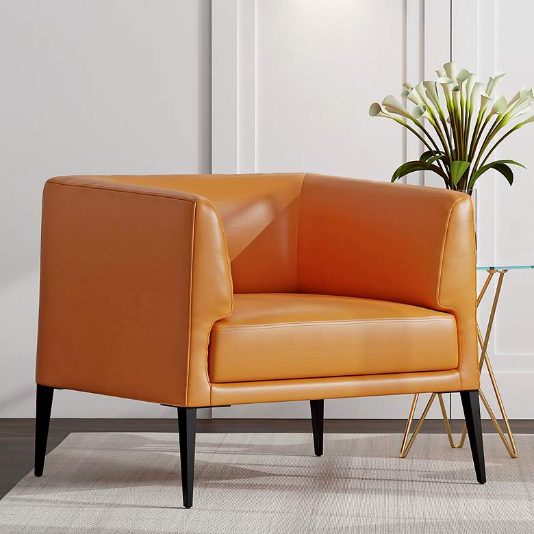 Image 1 Matias Cognac Leatherette Lounge Chair