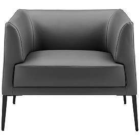 Image4 of Matias Gray Leatherette Lounge Chair more views
