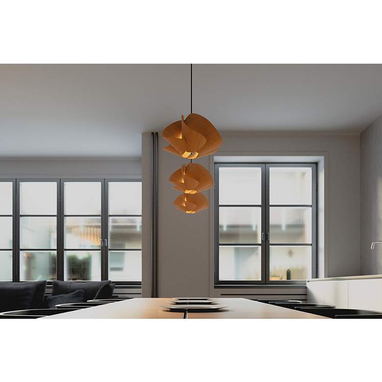 Image 6 Matilda 30 11.9" Wide Petiribi Wood Pendant more views