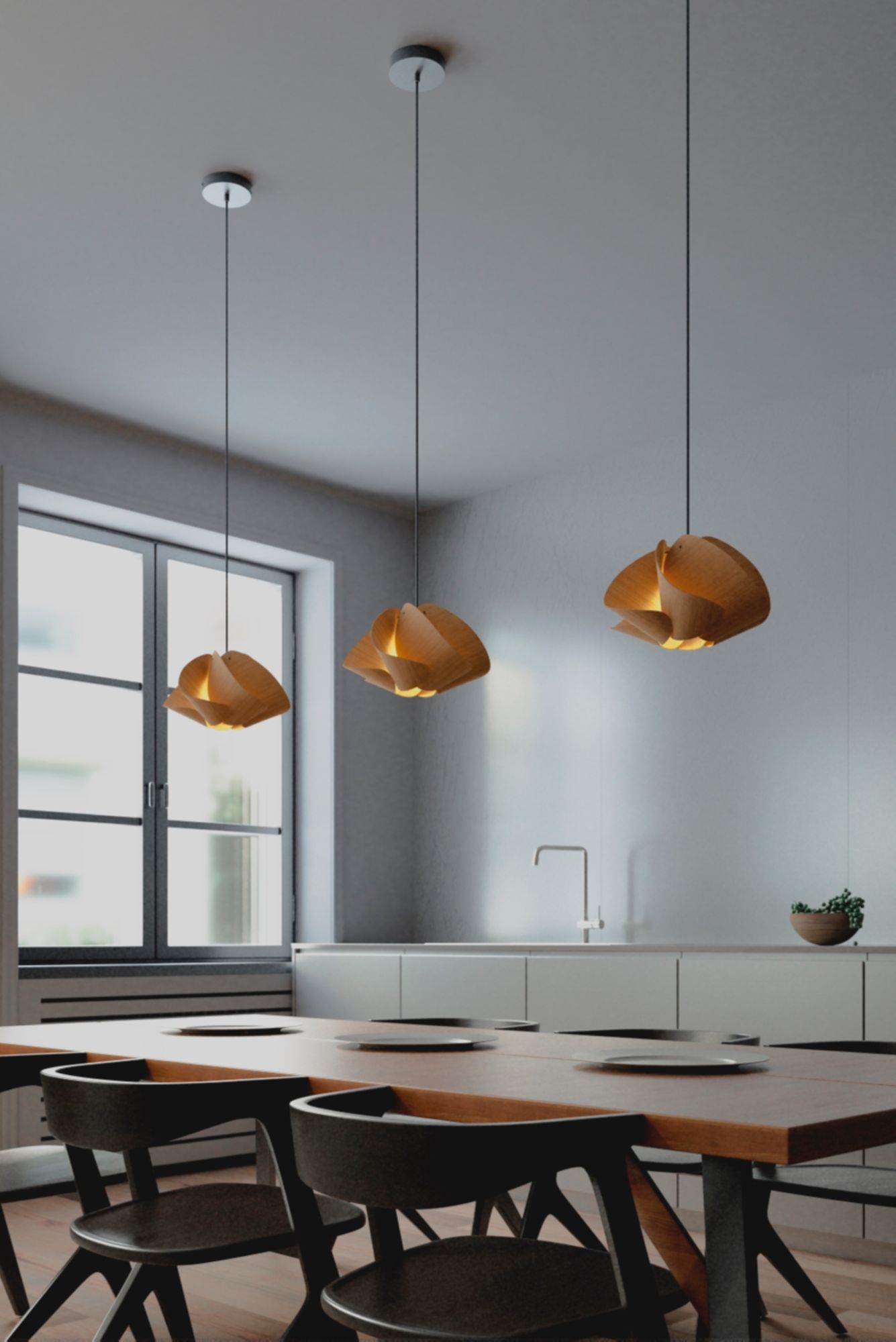 Matilda 30 11.9" Wide Ash Wood Pendant - Made to Order
