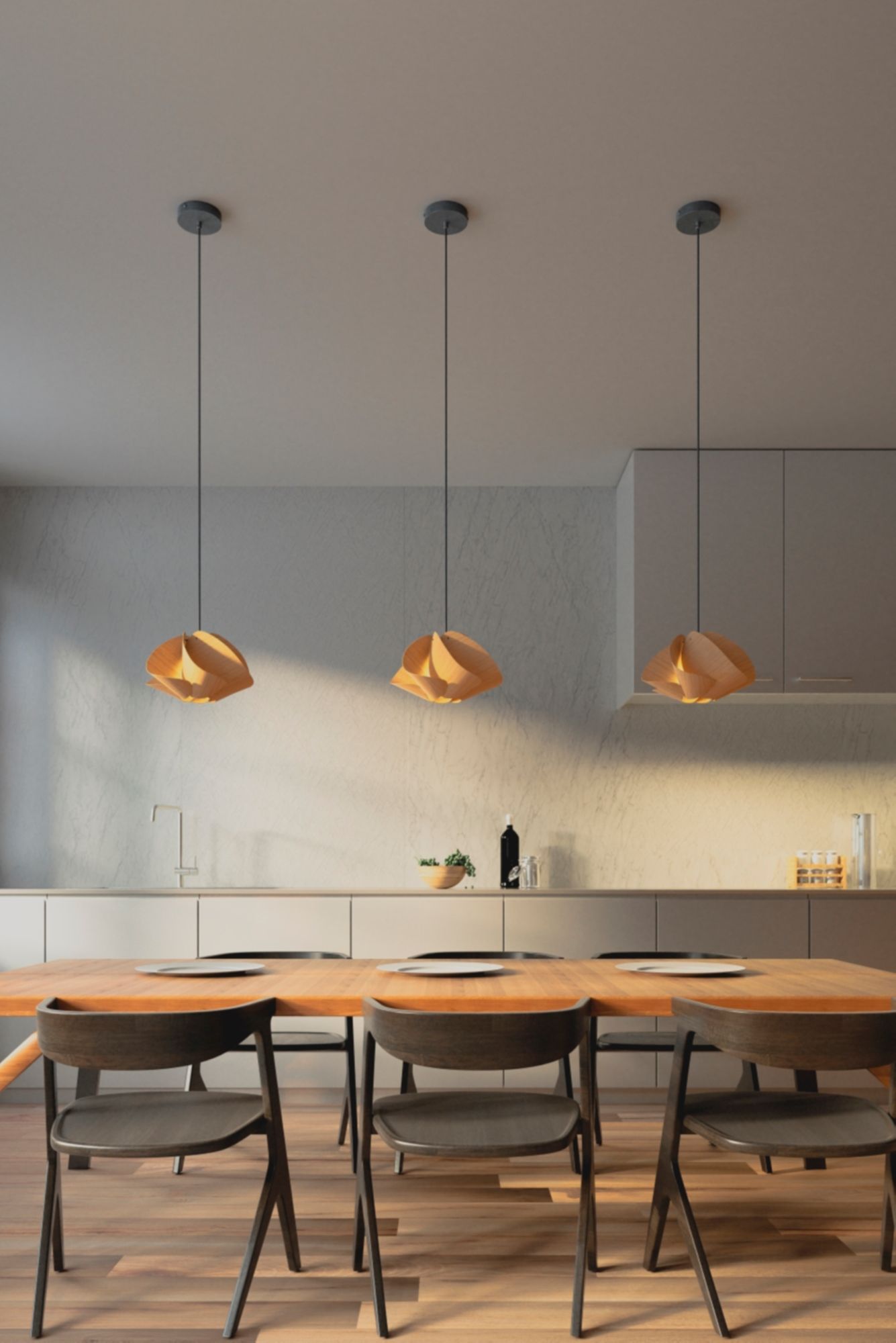 Matilda 30 11.9" Wide Ash Wood Pendant - Made to Order