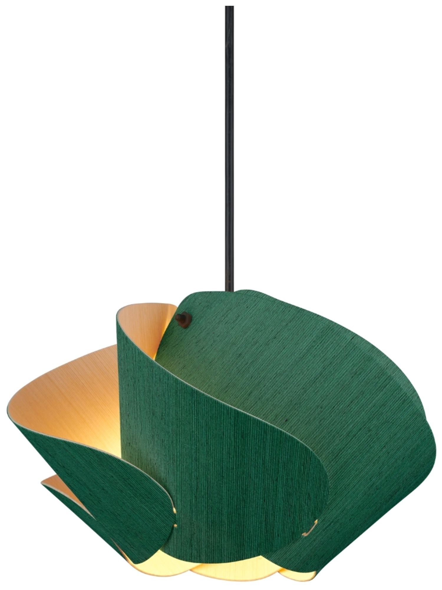 Matilda 30 11.9" Wide Light Petrol Wood Pendant - Made to Order