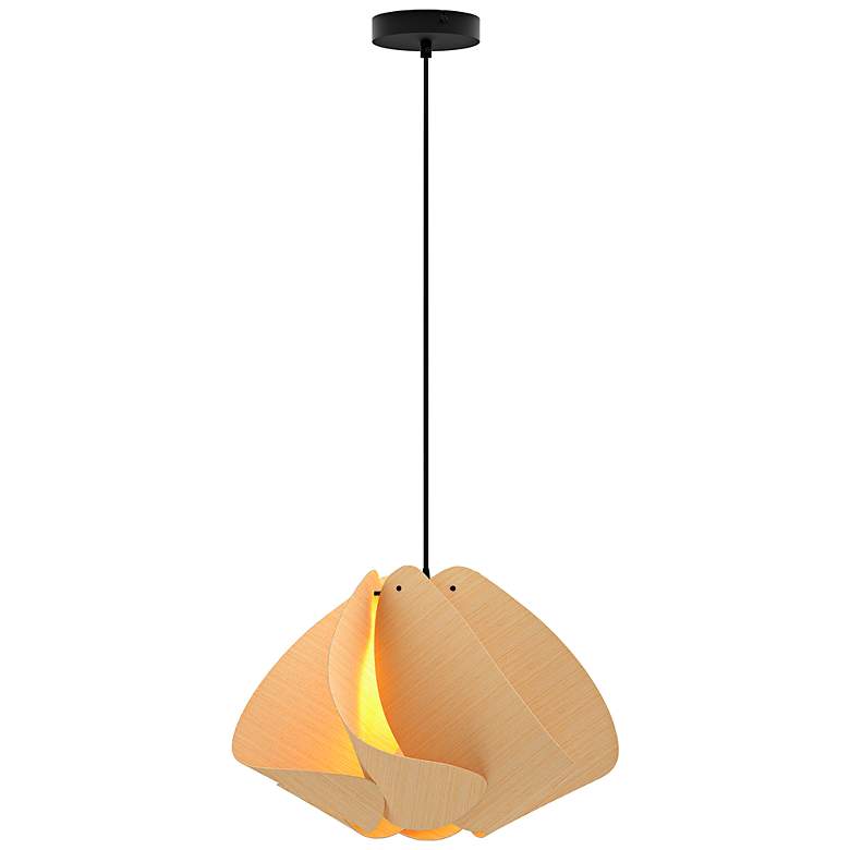 Image 2 Matilda Pendant WEP - Ash Shade - Black Canopy - Size 17.4