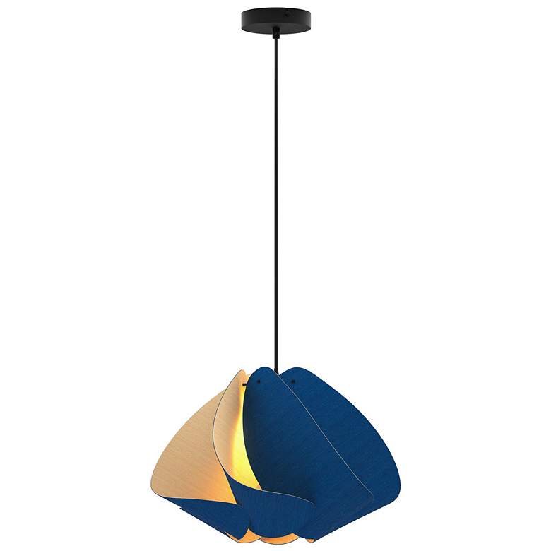 Image 1 Matilda Pendant WEP - Blue Shade - Black Canopy - Size 17.4