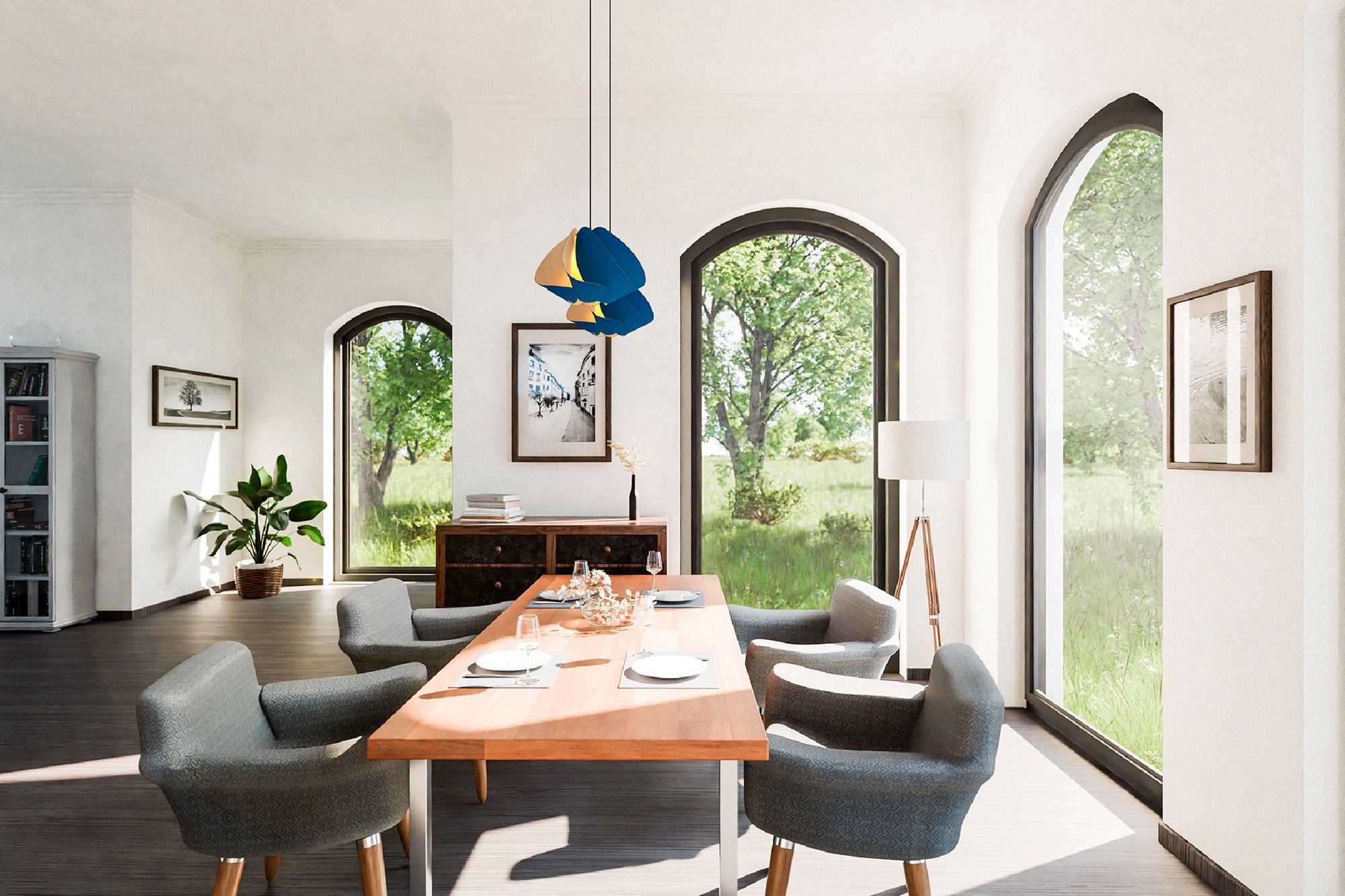 Image 2 Matilda Pendant WEP - Blue Shade - Black Canopy - Size 17.4 more views