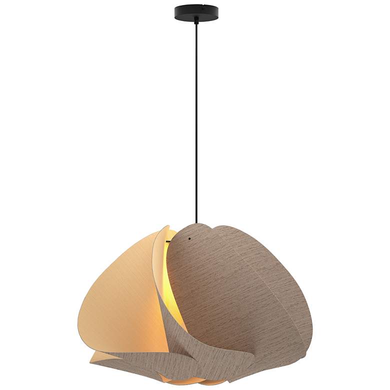 Image 1 Matilda Pendant WEP - Gray Oak Shade - Black Canopy - Size 26.8