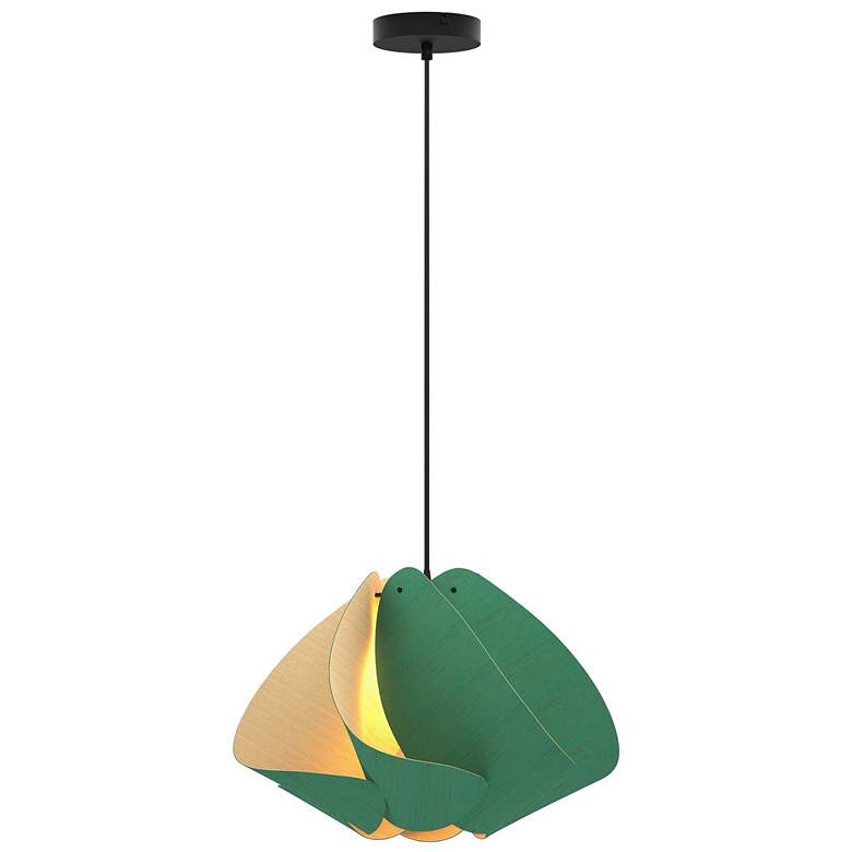 Image 1 Matilda Pendant WEP - Light Petrol Shade - Black Canopy - Size 17.4