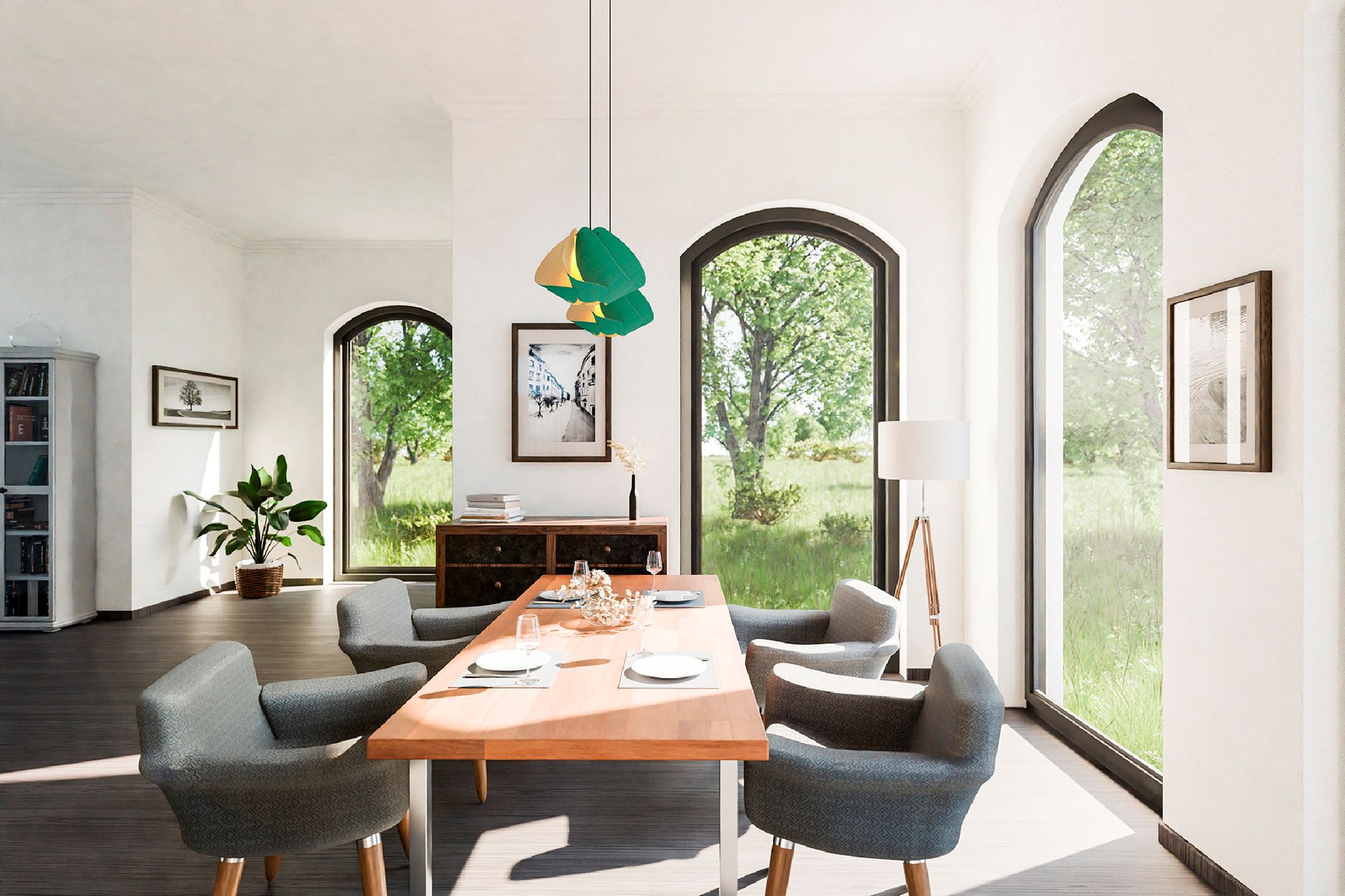 Image 2 Matilda Pendant WEP - Light Petrol Shade - Black Canopy - Size 17.4 more views