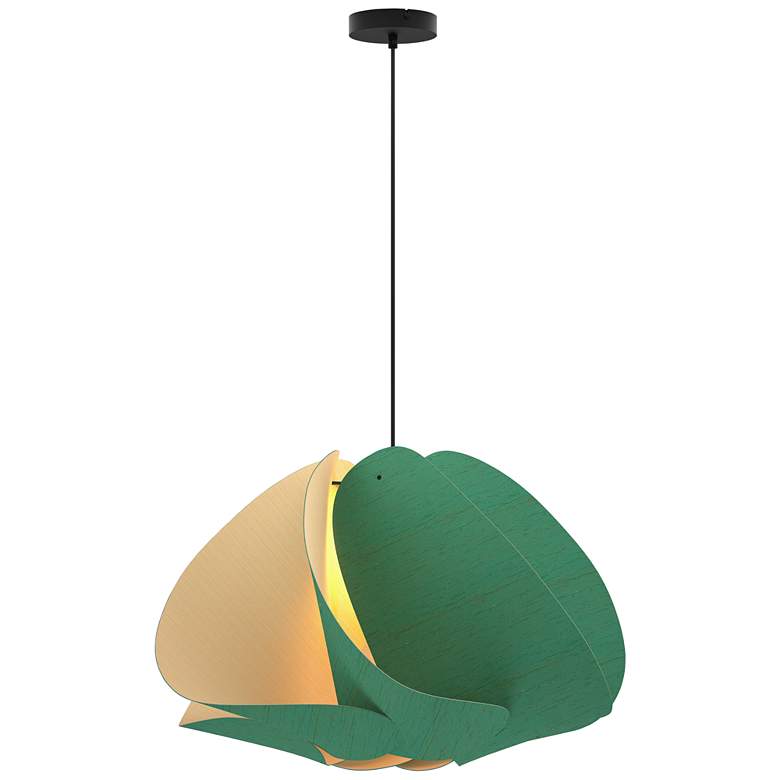 Image 1 Matilda Pendant WEP - Light Petrol Shade - Black Canopy - Size 26.8