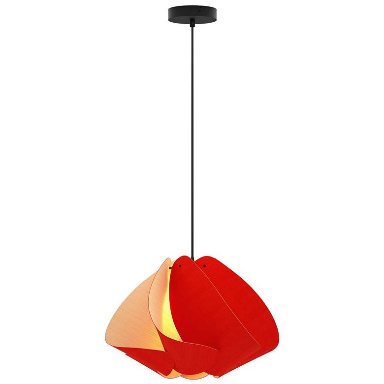 Image 1 Matilda Pendant WEP - Red Shade - Black Canopy - Size 17.4