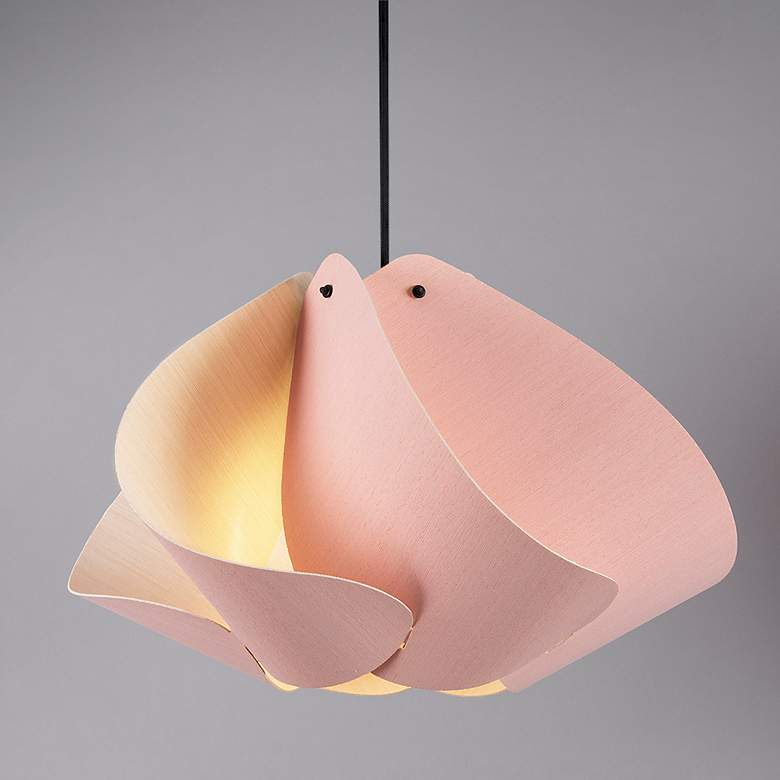 Image 1 Matilda Pendant WEP - Rose Shade - Black Canopy - Size 17.4