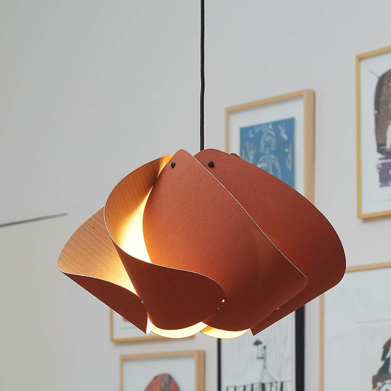Image 1 Matilda Pendant WEP - Terracotta Shade - Black Canopy - Size 26.8