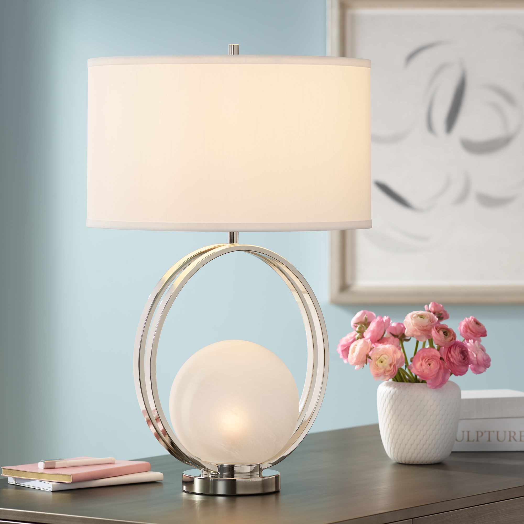 glass ball bedside lamp