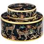 Matios Multi-Color Leopard Round Jar with Lid in scene
