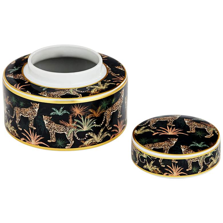 Image 6 Matios Multi-Color Leopard Round Jar with Lid more views