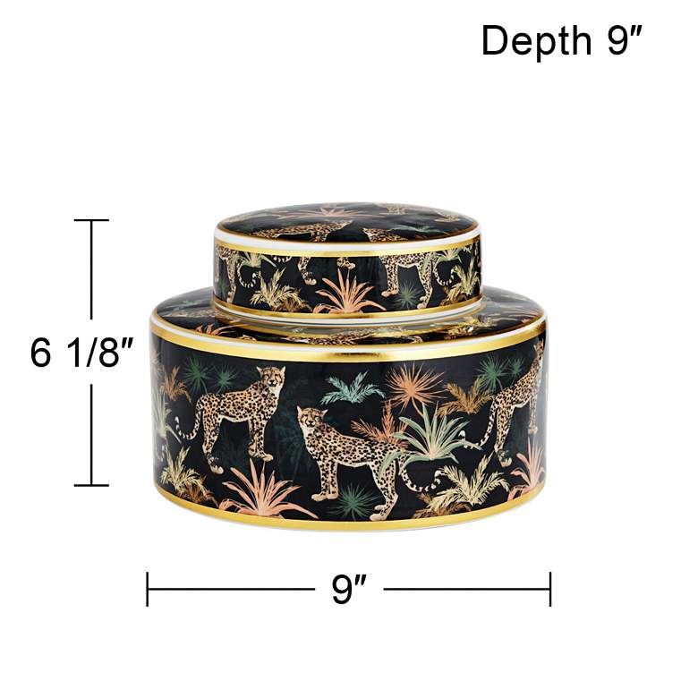 Image 7 Matios Multi-Color Leopard Round Jar with Lid more views