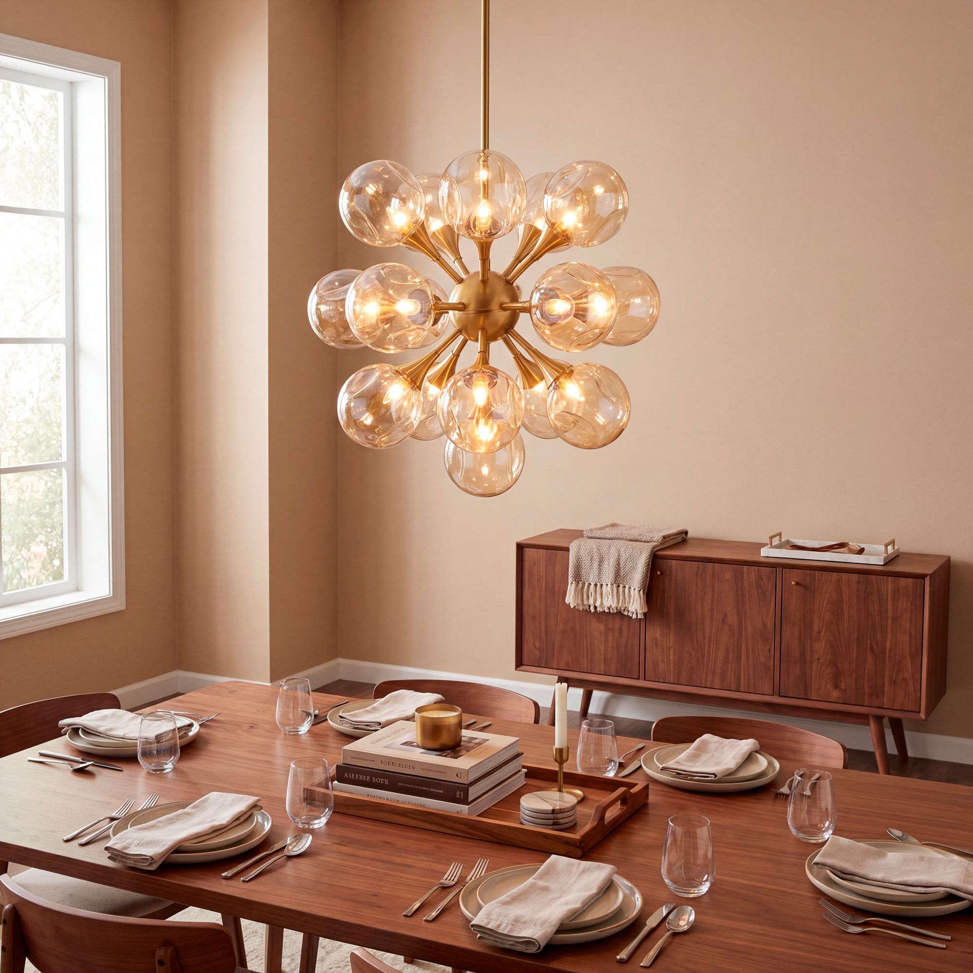 Matisse 16-Light Chandelier in Warm Brass
