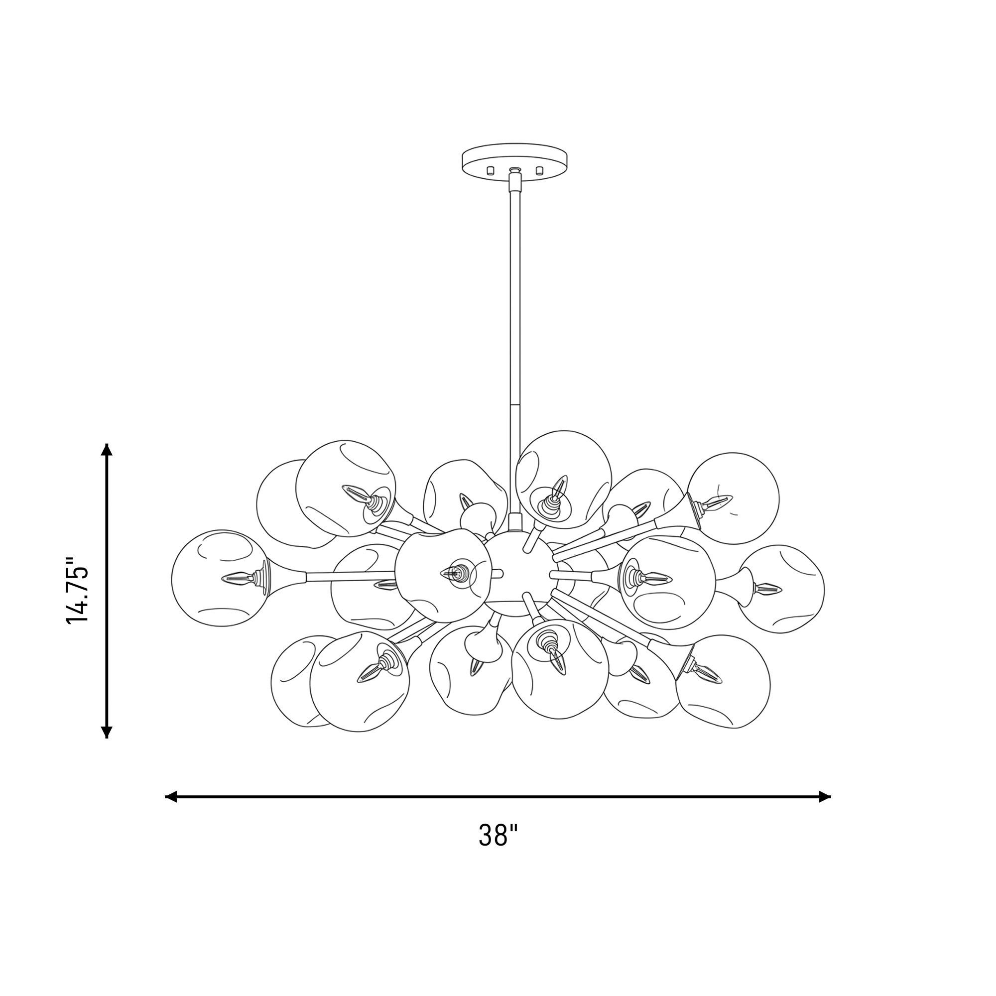 Matisse 18-Light Chandelier in Matte Black