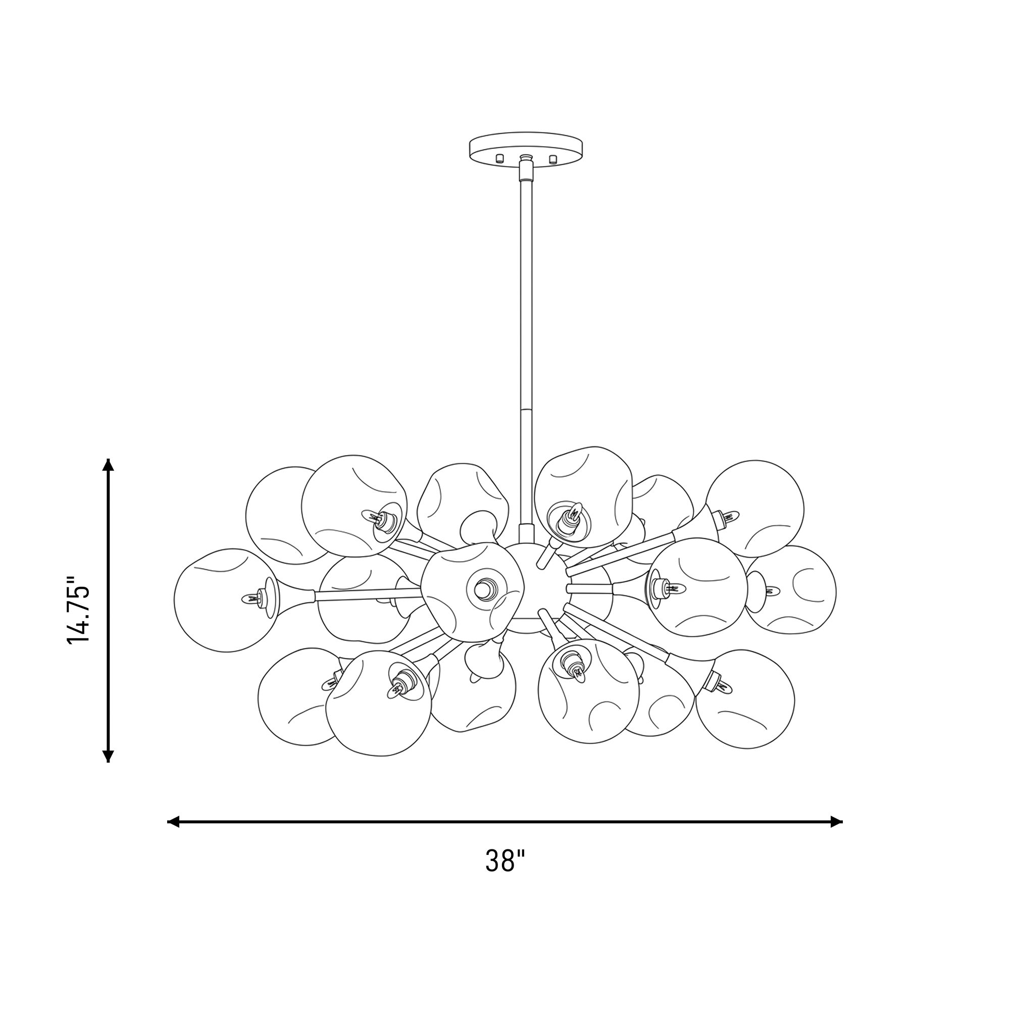 Matisse 18-Light Chandelier in Warm Brass