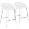 Matisse 25 3/4" White Faux Leather Counter Stools Set of 2