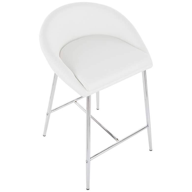 Matisse 25 3/4&quot; White Faux Leather Counter Stools Set of 2 more views