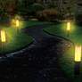 Matley 37 3/4" High Black Flame/Still LED Solar Garden Light