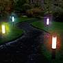 Matley 37 3/4" High Black Multi-Color LED Solar Garden Light