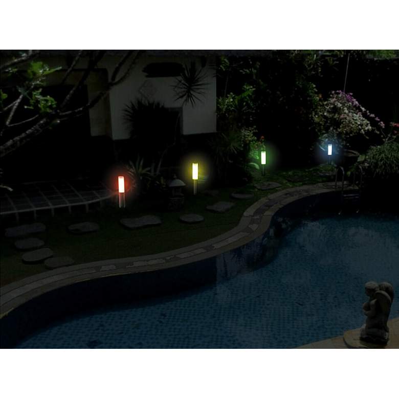 Image 6 Matley 37 3/4 inch High Black Multi-Color LED Solar Garden Light more views