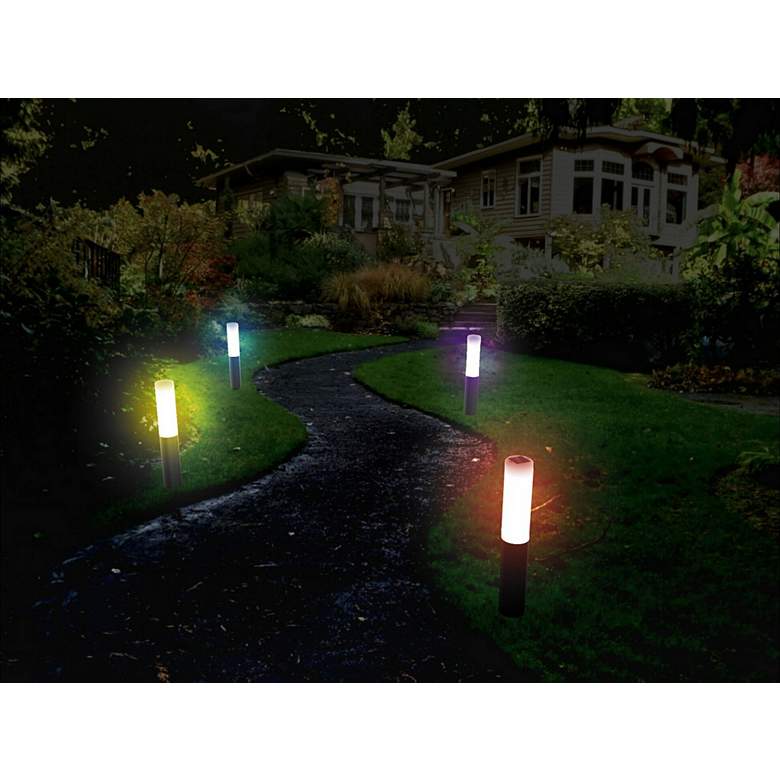 Image 7 Matley 37 3/4 inch High Black Multi-Color LED Solar Garden Light more views