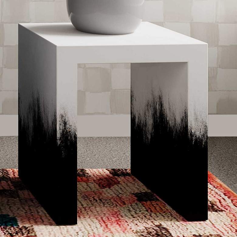 Image 2 Matra 17 1/2" Wide Black and White End Table