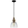 1_Matrimonio 9" Wide Driftwood and Dark Zinc Mini Pendant