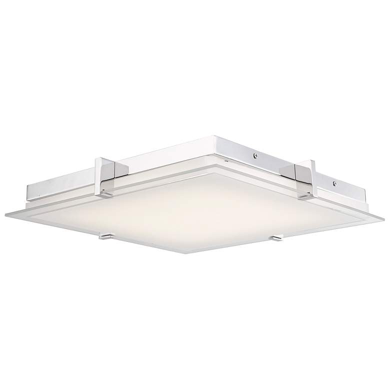 Image 1 Matrix 15 1/2" Wide Chrome LED Square Ceiling Light