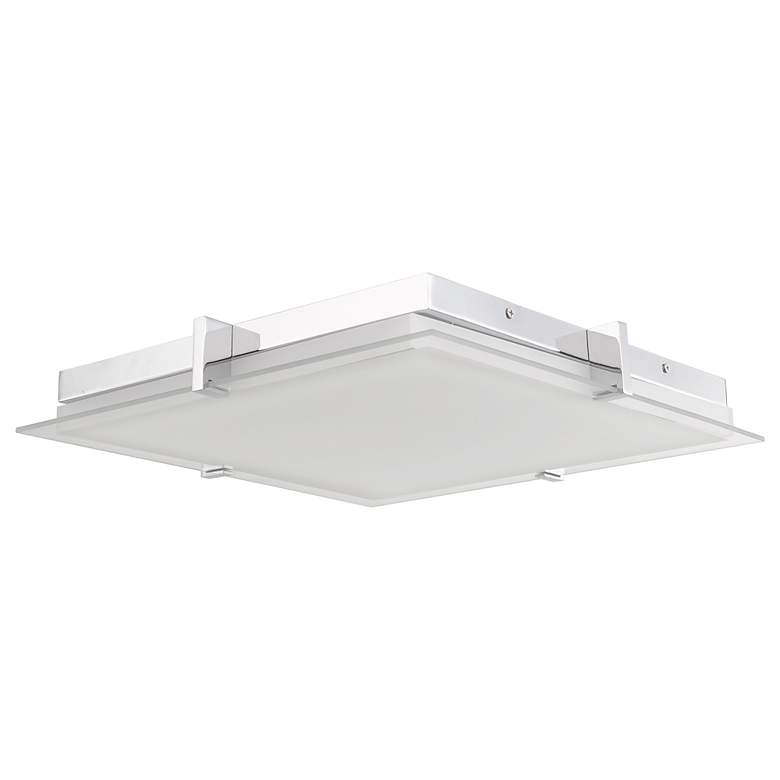 Image 2 Matrix 15 1/2" Wide Chrome LED Square Ceiling Light more views