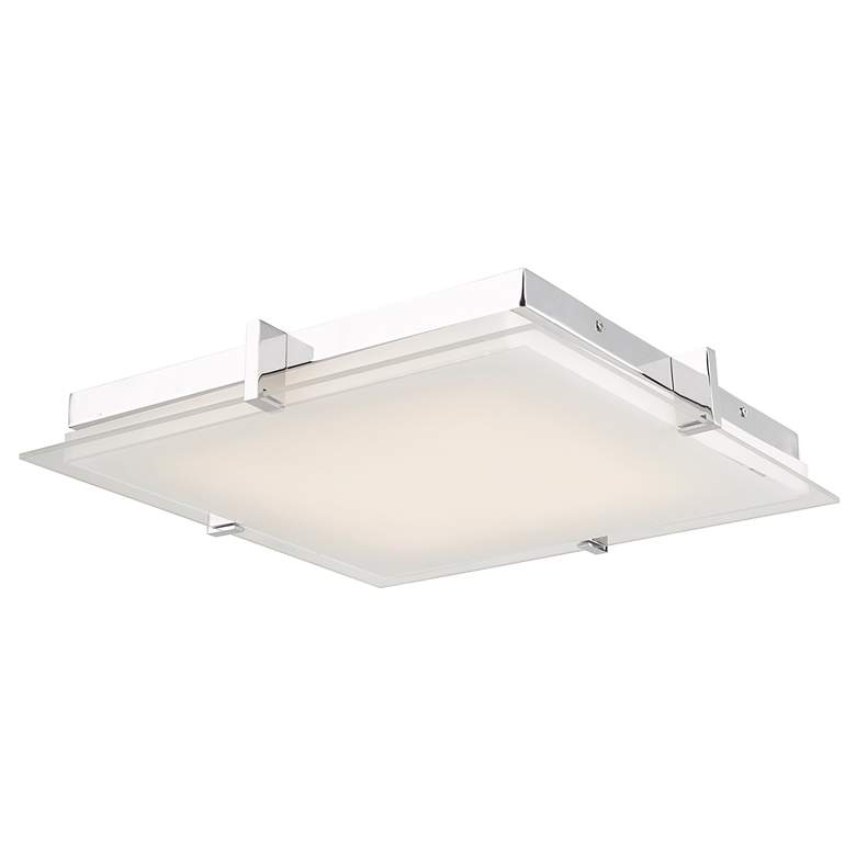 Image 3 Matrix 15 1/2" Wide Chrome LED Square Ceiling Light more views