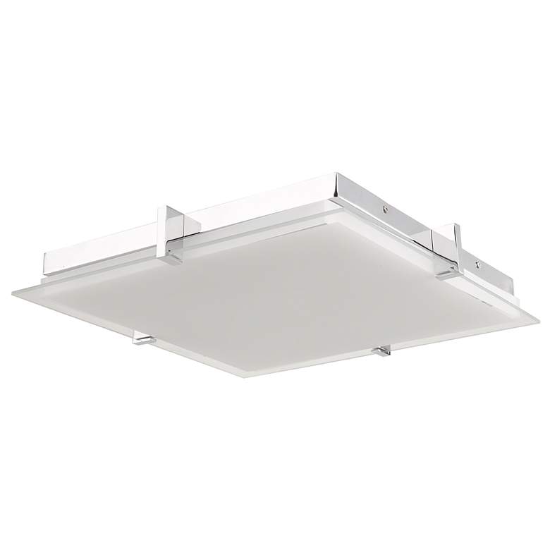 Image 4 Matrix 15 1/2" Wide Chrome LED Square Ceiling Light more views
