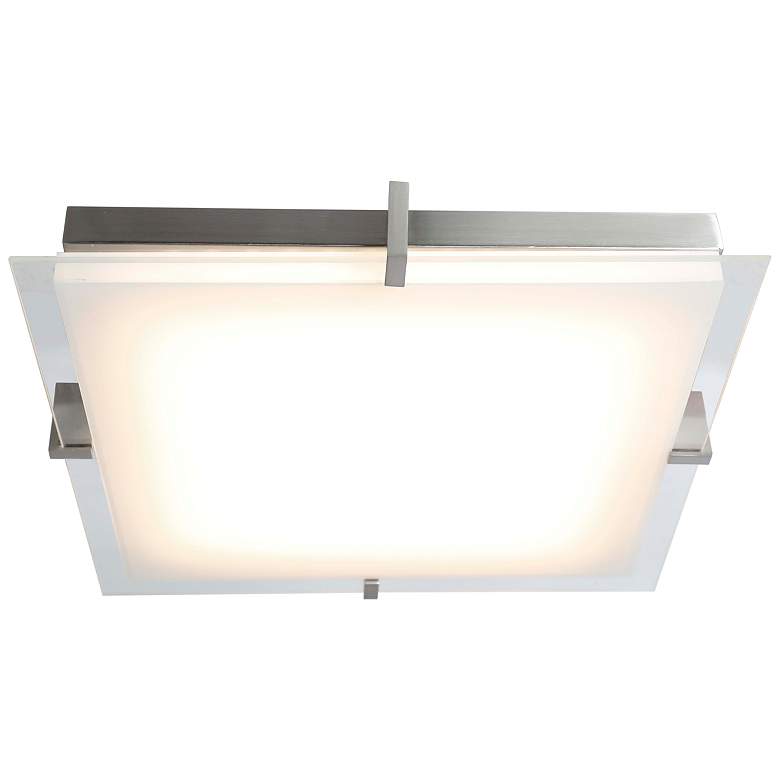 Image 1 Matrix 15 1/4" Wide Brushed Nickel LED Ceiling Light