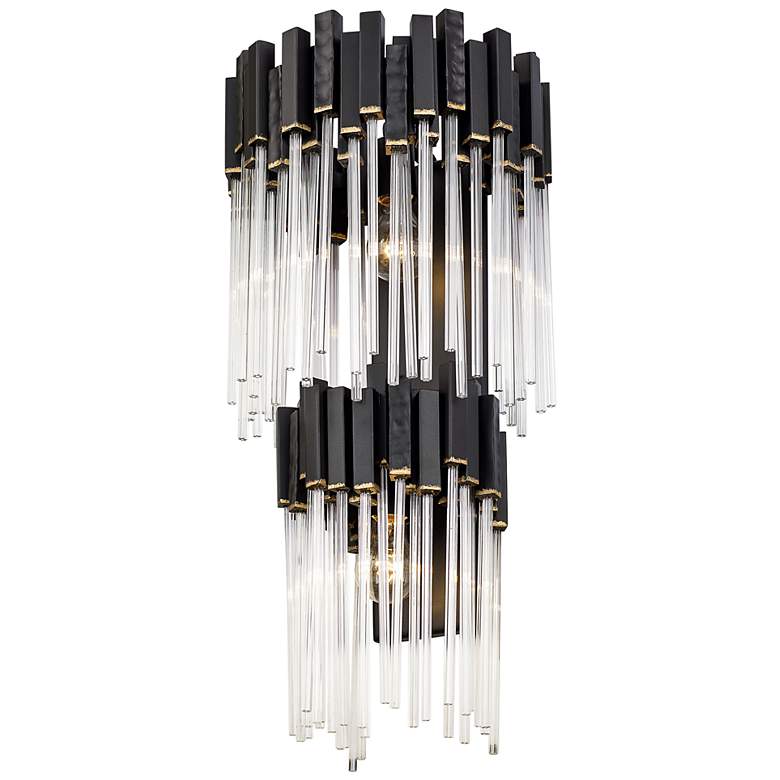 Image 1 Matrix 2-Lt 2-Tier Sconce - Matte Black &#38; French Gold