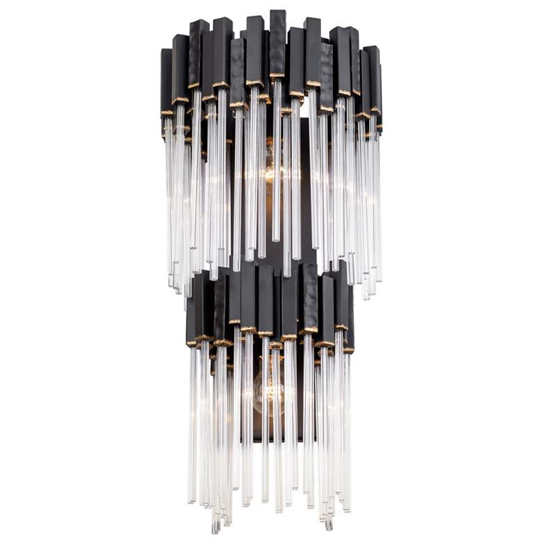 Image 4 Matrix 2-Lt 2-Tier Sconce - Matte Black & French Gold more views